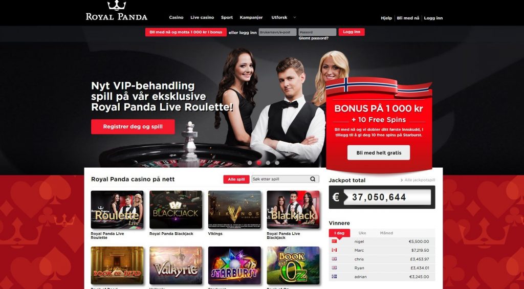 Royal Panda Casino hjemmeside