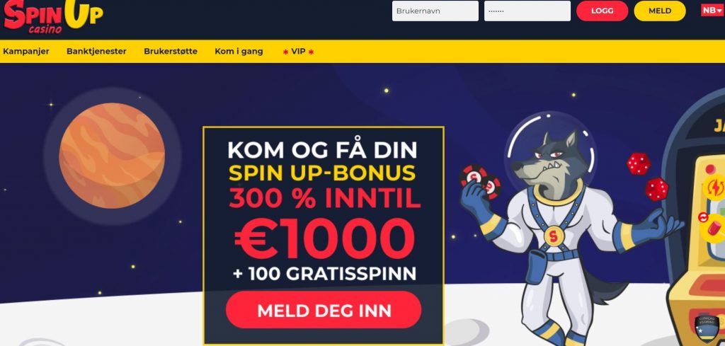 Spin Up Casino Hjemmeside 2019