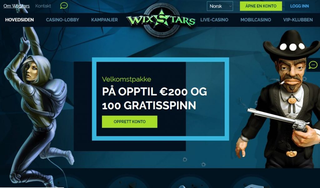 Wixstars Casino Hjemmeside